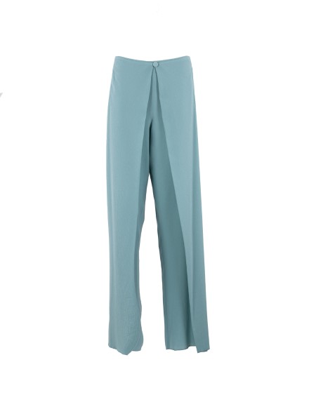 Shop EMPORIO ARMANI  Pantalone: Emporio Armani pantaloni in crepe fluido.
Chiusura a zip sul retro.
Effetto stratificato con chiusura a bottone sul davanti.
Taglio dritto.
Vestibilità regolare.
Composizione: 95% poliestere, 5% elastan.
Made in China.. EW002148 AF12516-U9071